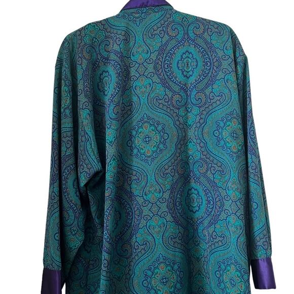 Victoria Secret Gold Label Paisley Print Sleepwear Classic Nightshirt Size L - Picture 4 of 8